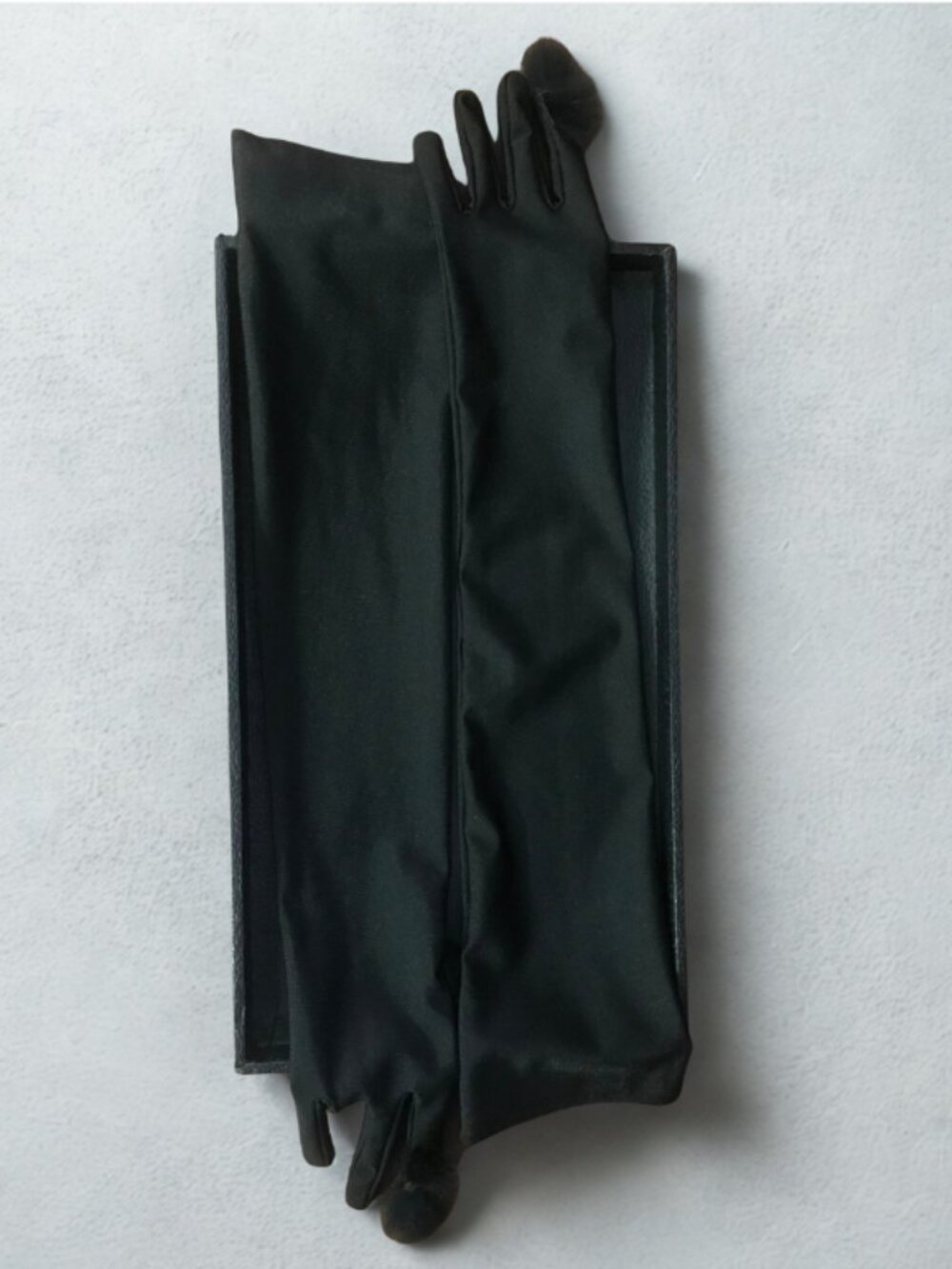Black Satin Opera Gloves
